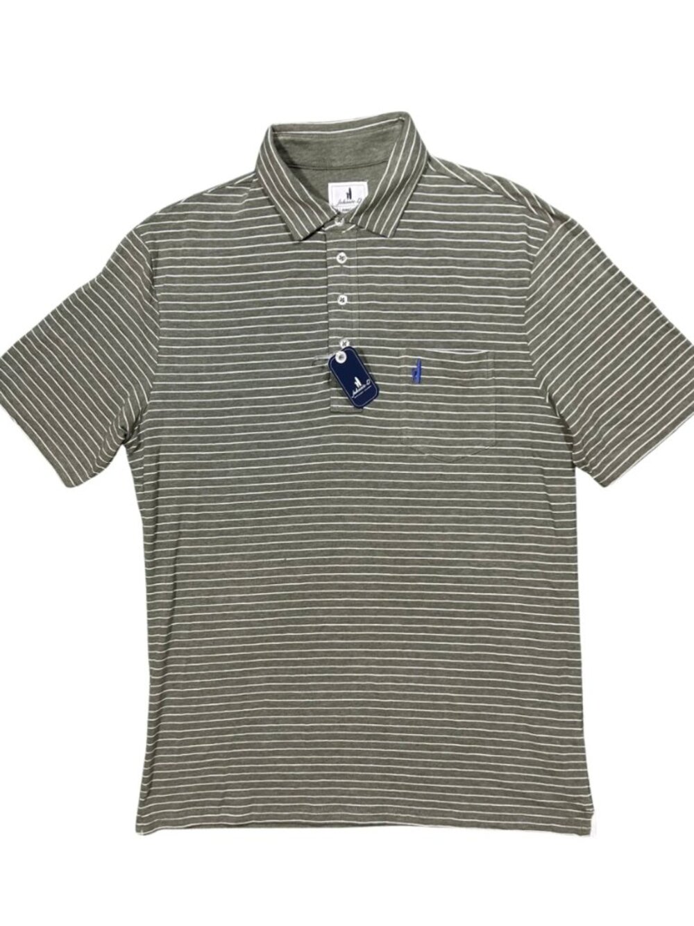 Johnnie-O Oxford Green Ryan Original Four-Button Polo Striped Golf JMPO102040